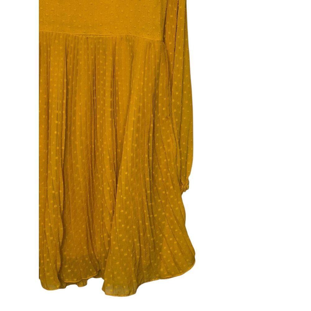 Zara Women's Dress Mini Polka Dot Lace Pleated‎ Hem V-Neck Balloon Sleeve Medium - Picture 9 of 11